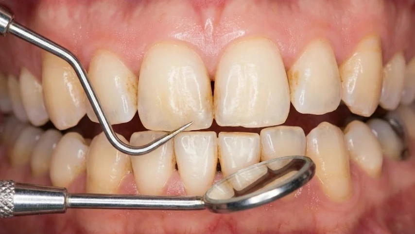 الأسنان الطبيعية تظهر تصبغات مرئية