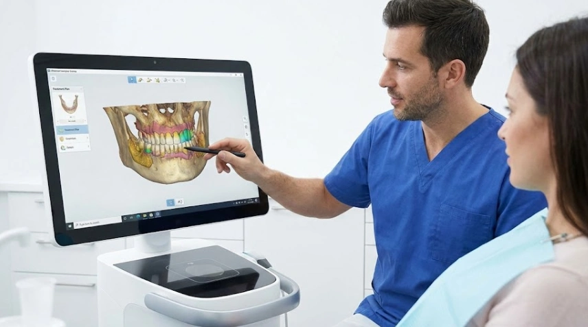 pianificazione di una ricostruzione del sorriso con imaging 3D