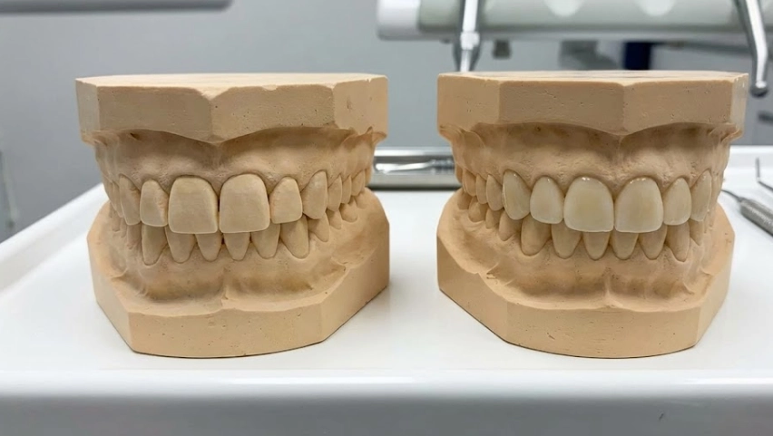 modelos de dientes cuadrados versus redondeados