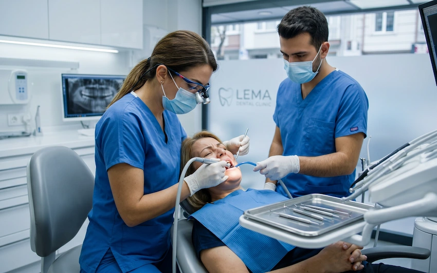 clinica dentale Lema istanbul Turchia trattamento ascesso