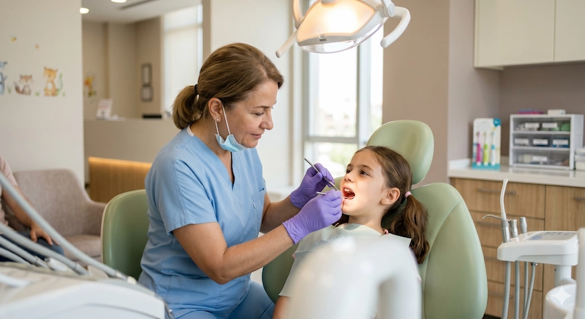 pédiatre dentaire examinant un enfant lema clinic turquie