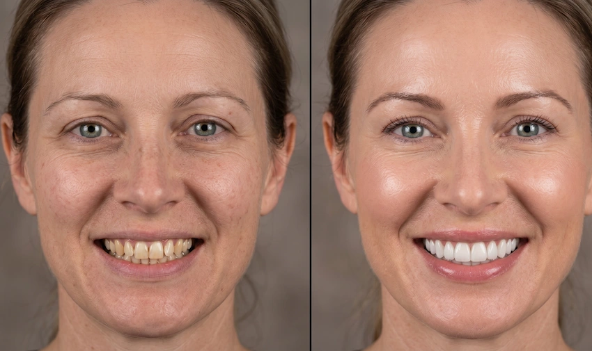 Smile Makeover vorher nachher Porzellanveneers