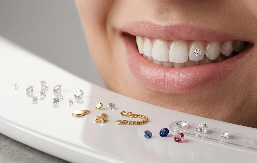 zahnperlen materialien swarovski gold diamant