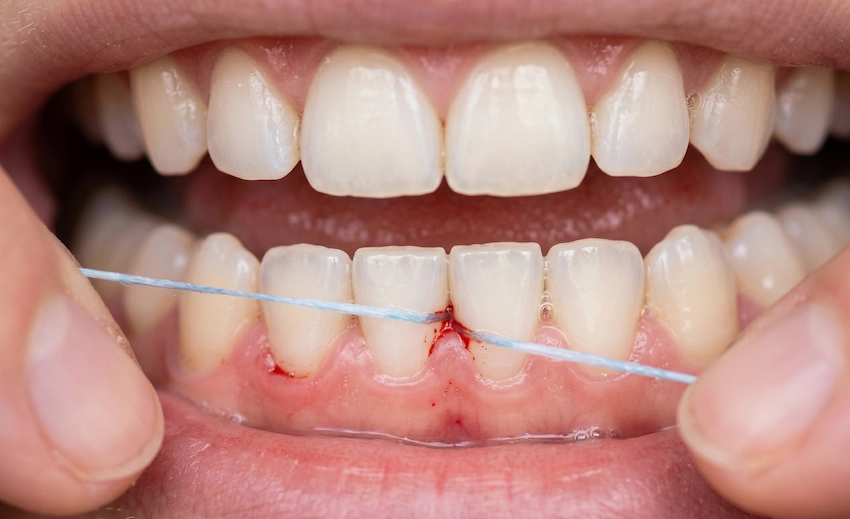 sangrado de encías al usar hilo dental