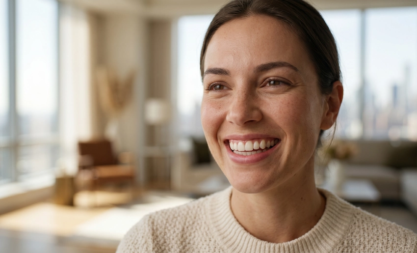 straight smile after clear aligner treatment