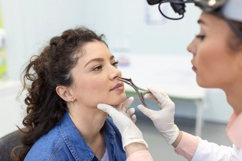 sinusitis examination by ent specialist