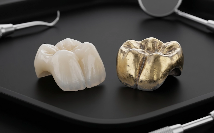 zirconia vs gold dental crown comparison