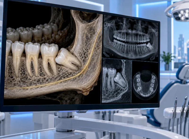 3D CBCT digital scan of an impacted wisdom tooth 3D CBCT digital scan of an impacted wisdom tooth