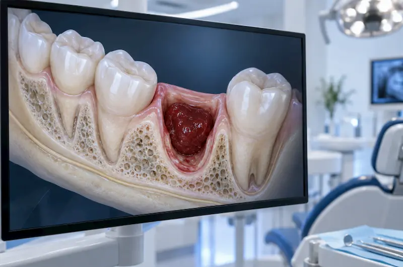 3D digital scan of a healthy healing wisdom tooth socket