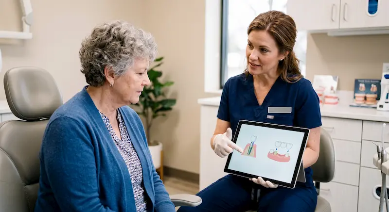 Patient deciding on tooth replacement Patient deciding on tooth replacement