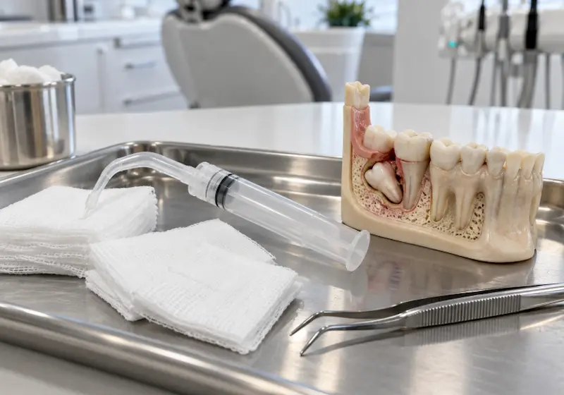 Sterile post operative wisdom tooth recovery kit